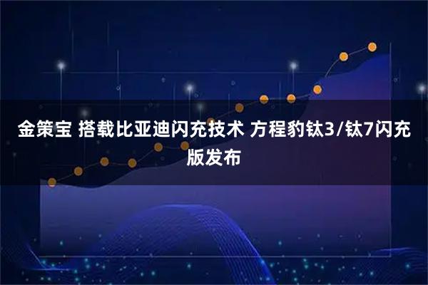 金策宝 搭载比亚迪闪充技术 方程豹钛3/钛7闪充版发布