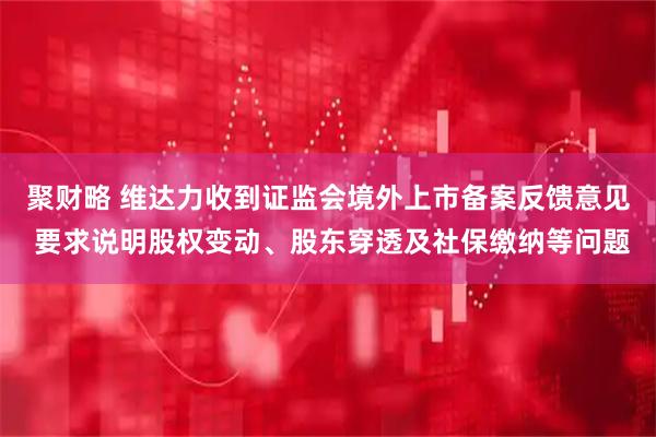 聚财略 维达力收到证监会境外上市备案反馈意见 要求说明股权变动、股东穿透及社保缴纳等问题
